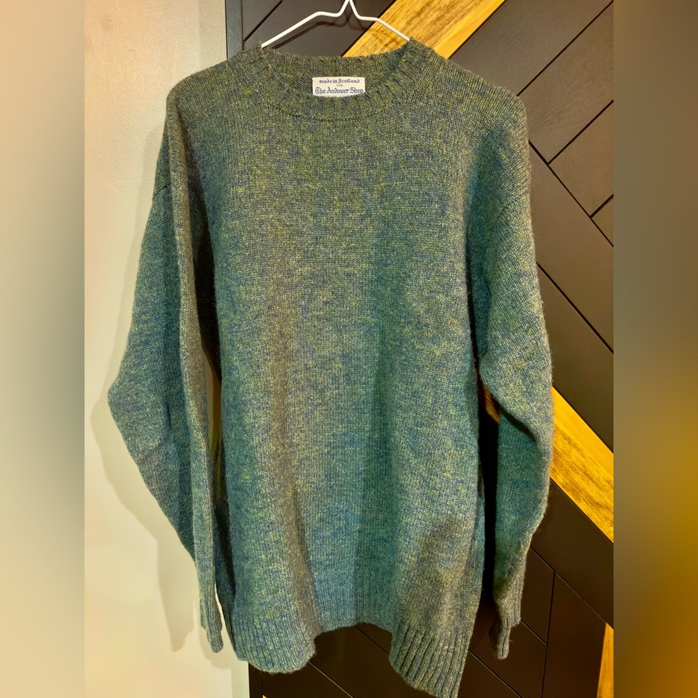The Andover Shop Shetland Crewneck Sweater - 100% Shetland Wool - Men’s Large